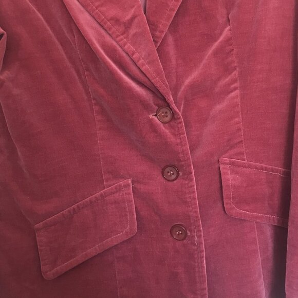 1970s vintage plum wine velvet pants suit jacket size large - Picture 4 of 7